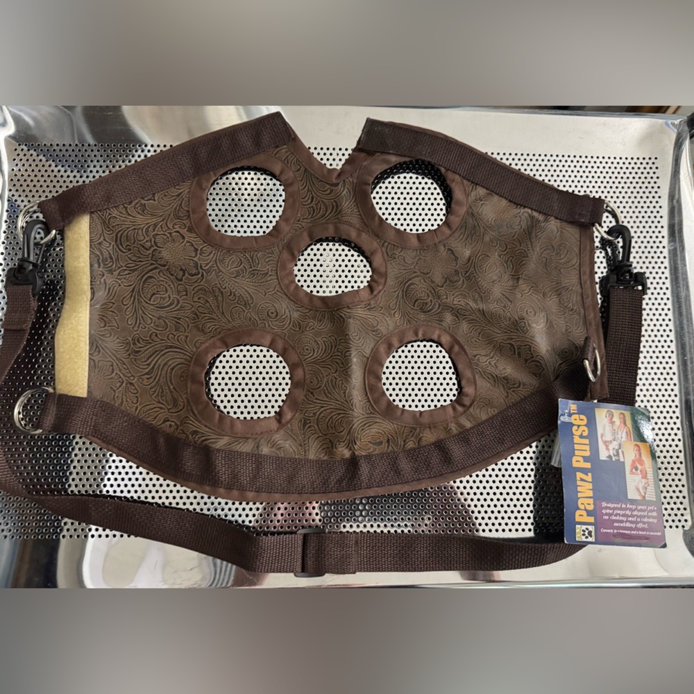 Pawz Purse Dog Carrier - dark brown suede design - never used
